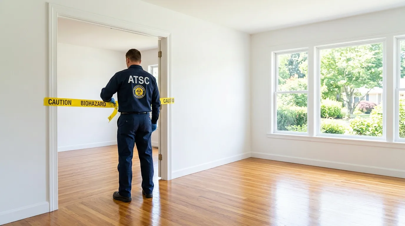 Certified biohazard cleanup crew performing Decomposition Cleanup in Austin